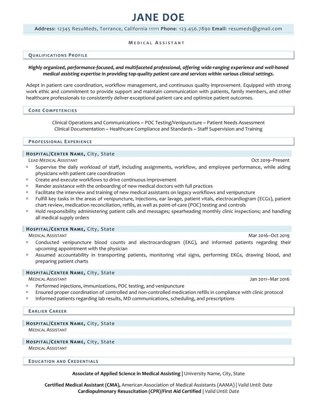 Healthcare Resume Examples | Medical Resume Examples | ResuMeds