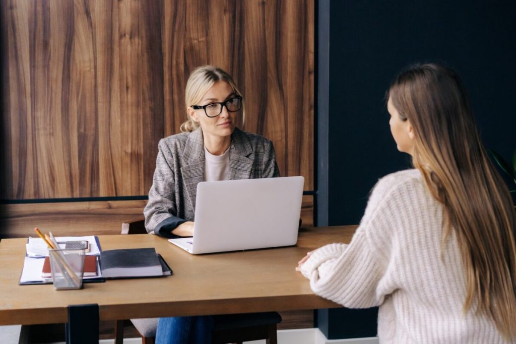 job interview between applicant and recruiter