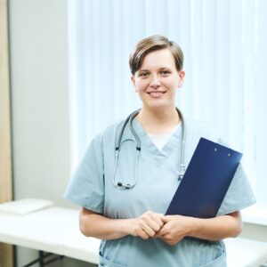 licensed nurse working with enthusiasm
