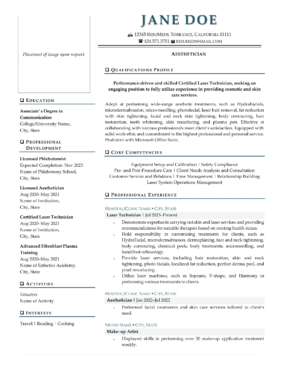 resumeds esthetician resume example