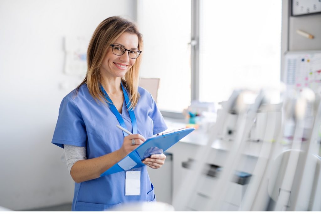 a medical assistant at work