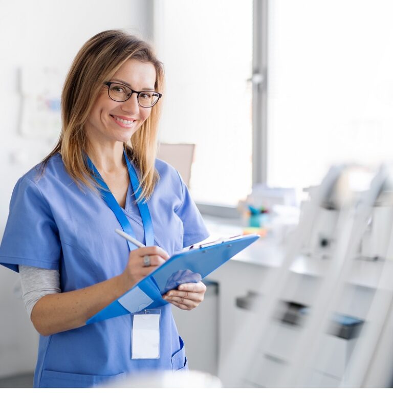 a medical assistant at work