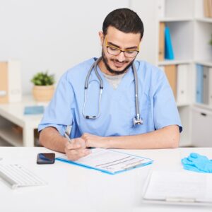 aspiring healthcare professional writing an effective resume
