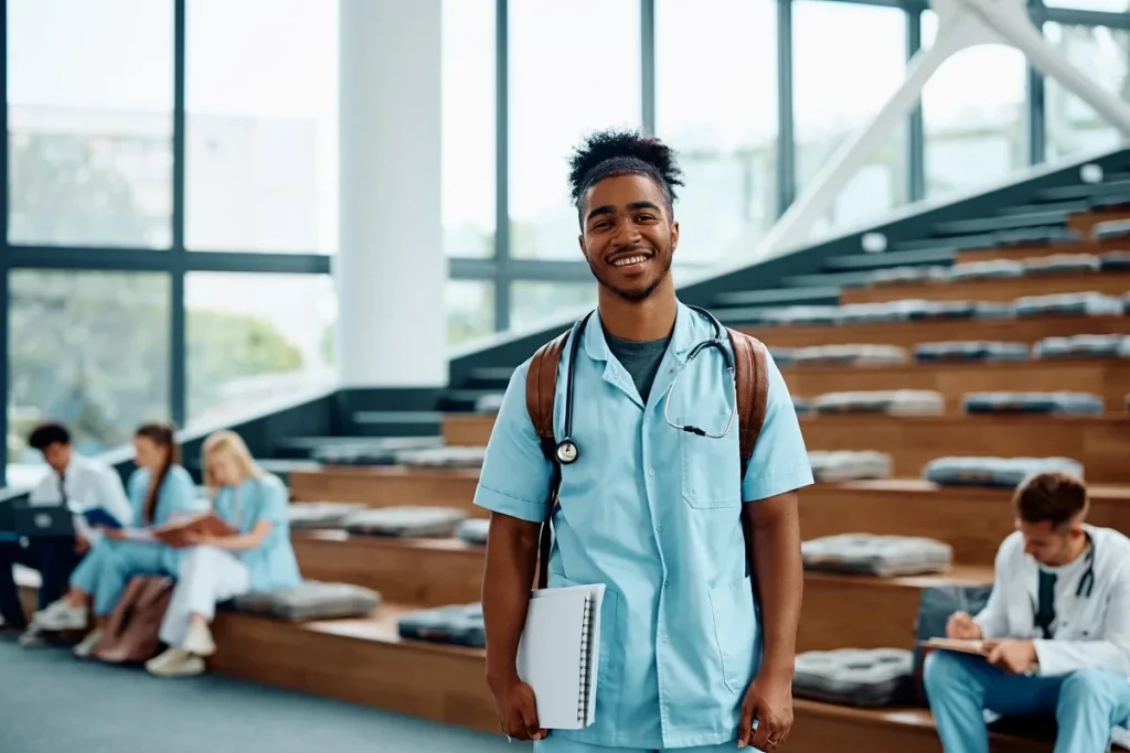 medical student attending a class