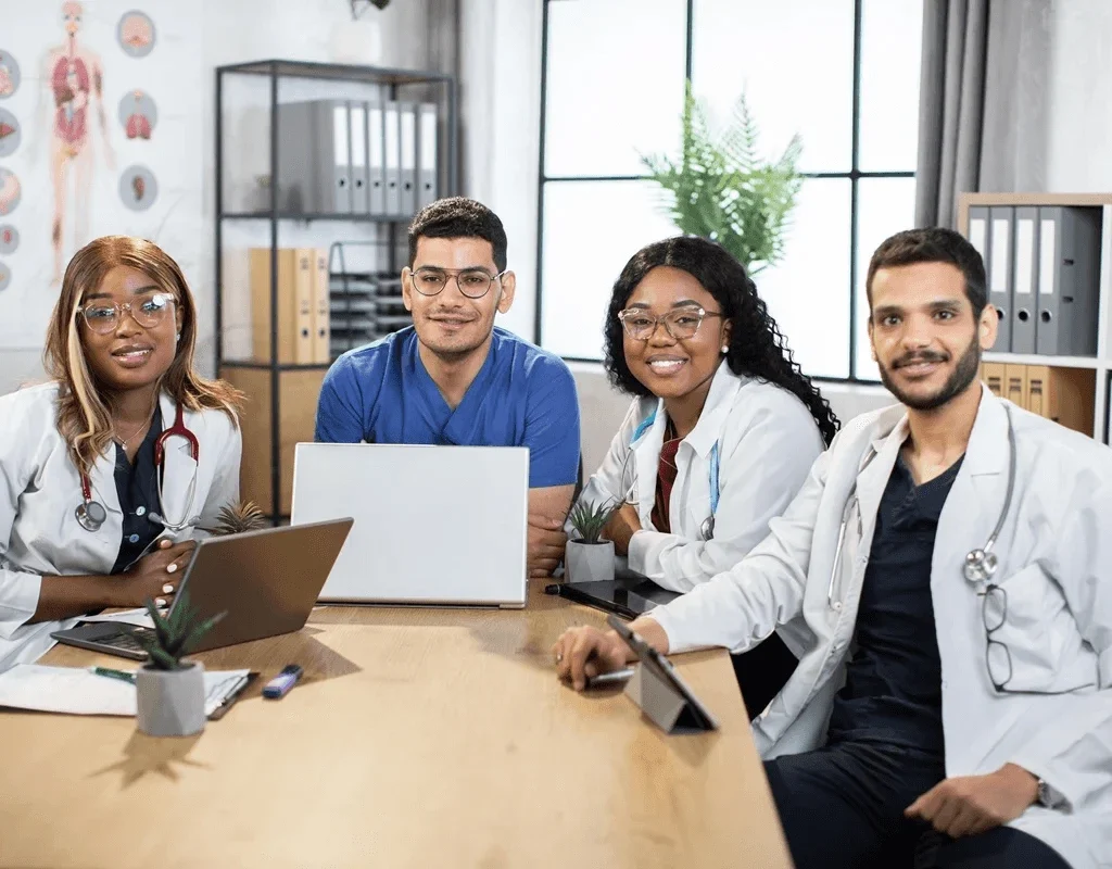 group of healthcare professionals in their office