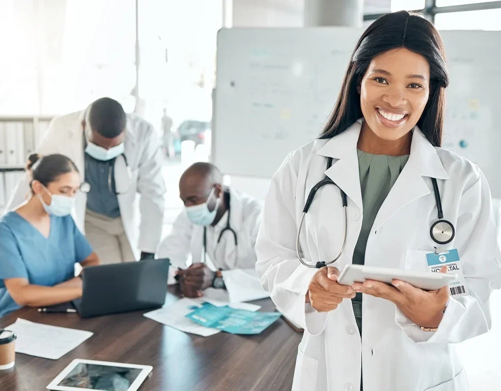 healthcare professional along with her colleagues