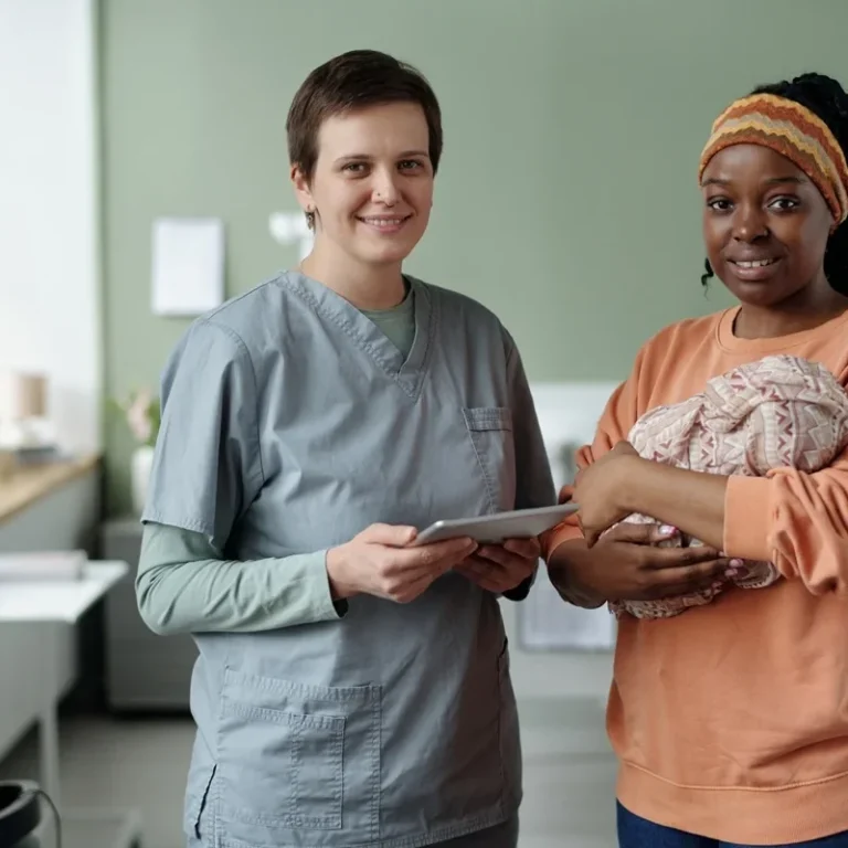 midwife ensuring the safety and comfort of mother and baby