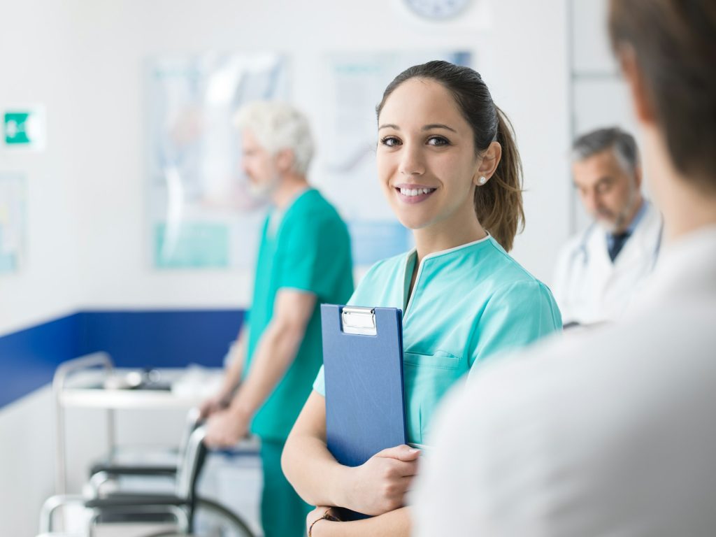 Young nurse working at the hospital