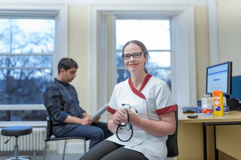 nurse working in a small clinic