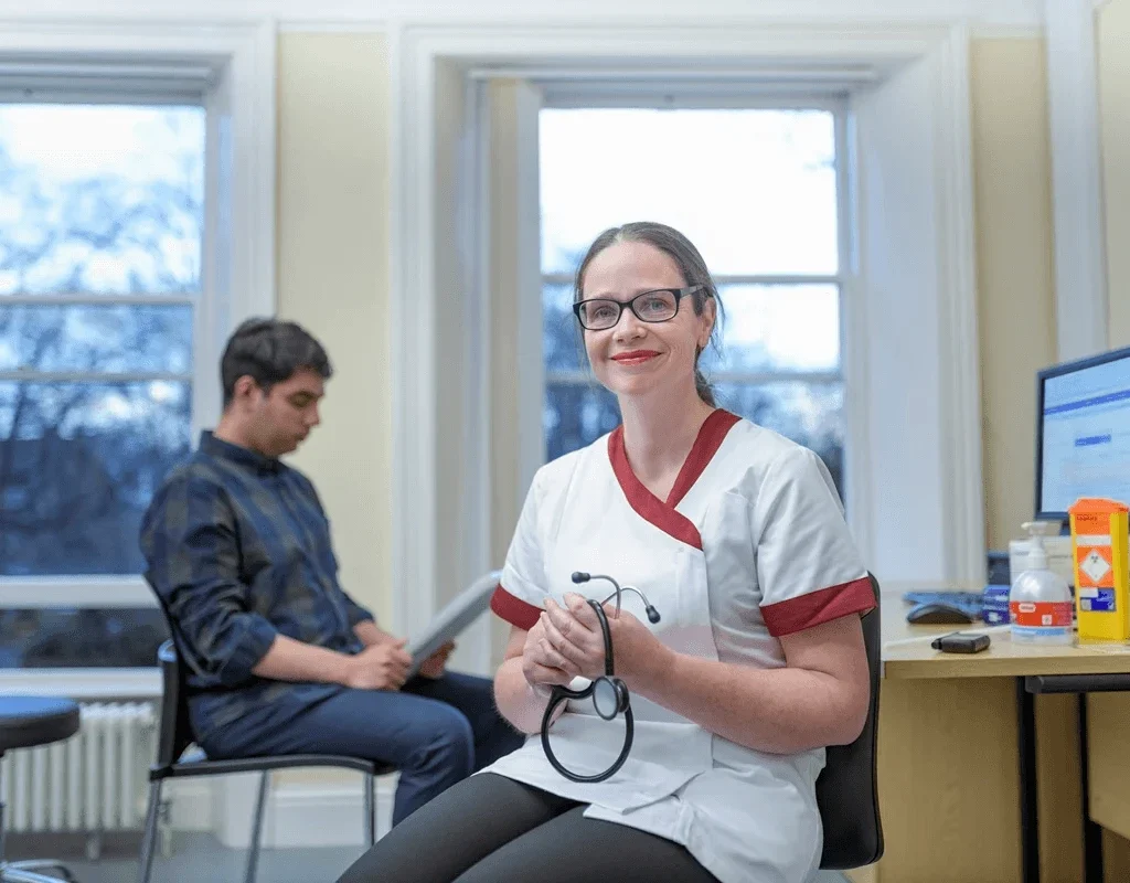 nurse working in a small clinic