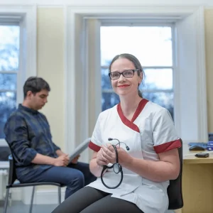 nurse working in a small clinic