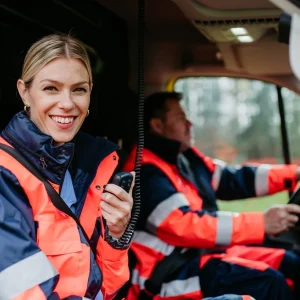 travel nurse in a ambulance
