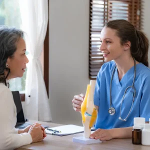 doctor explaining patients condition that showcase her problem-solving skills