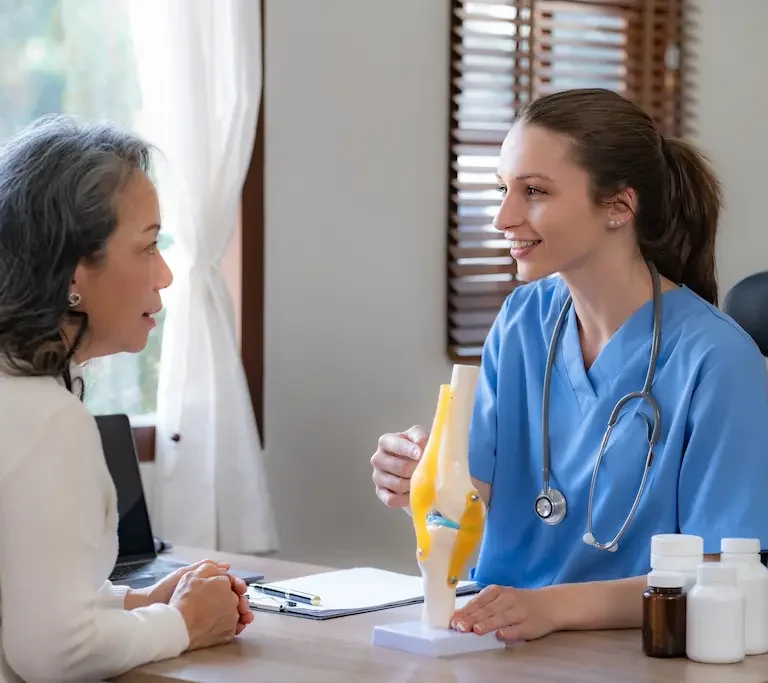 doctor explaining patients condition that showcase her problem-solving skills