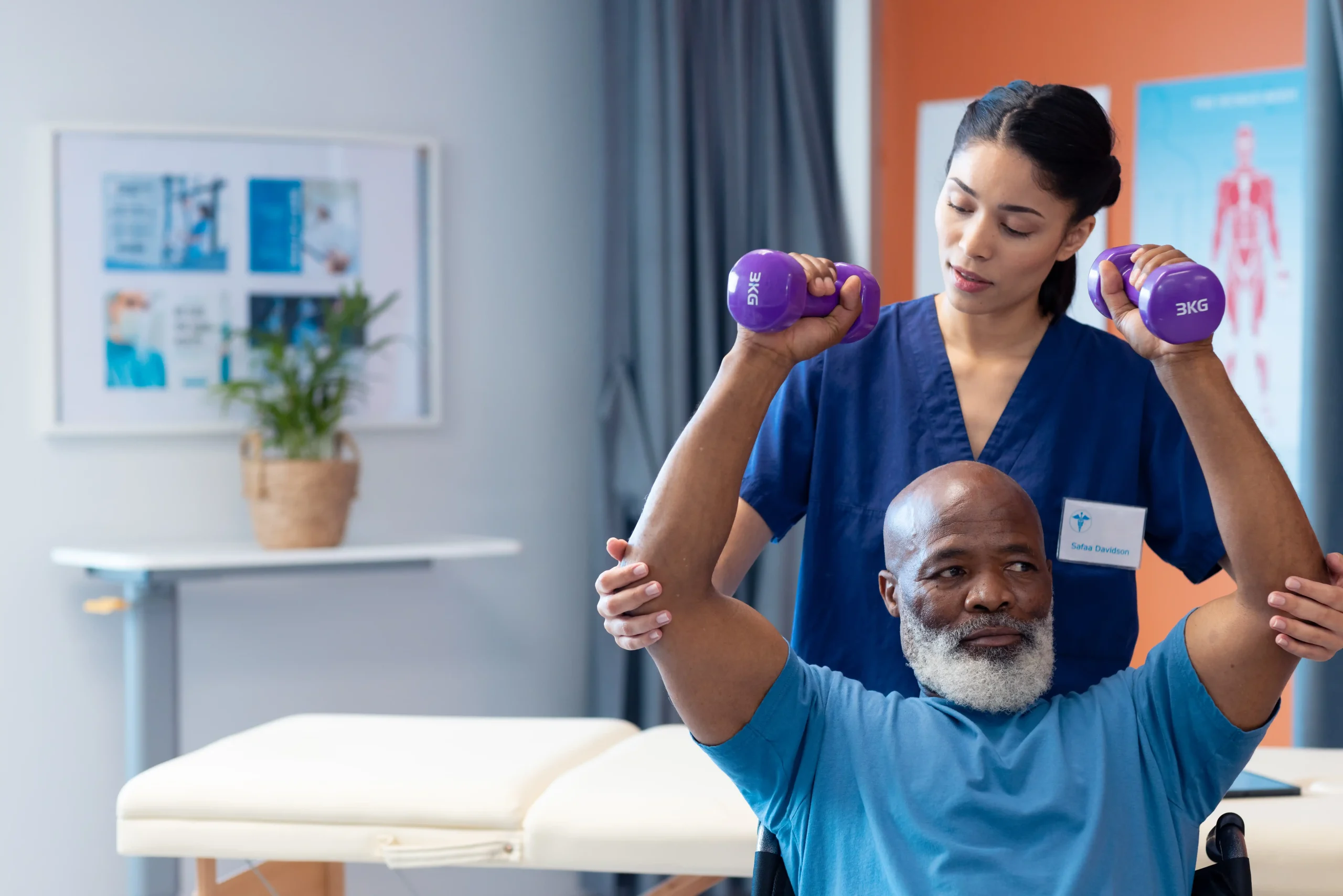 healthcare professional showcasing her physical therapist skills