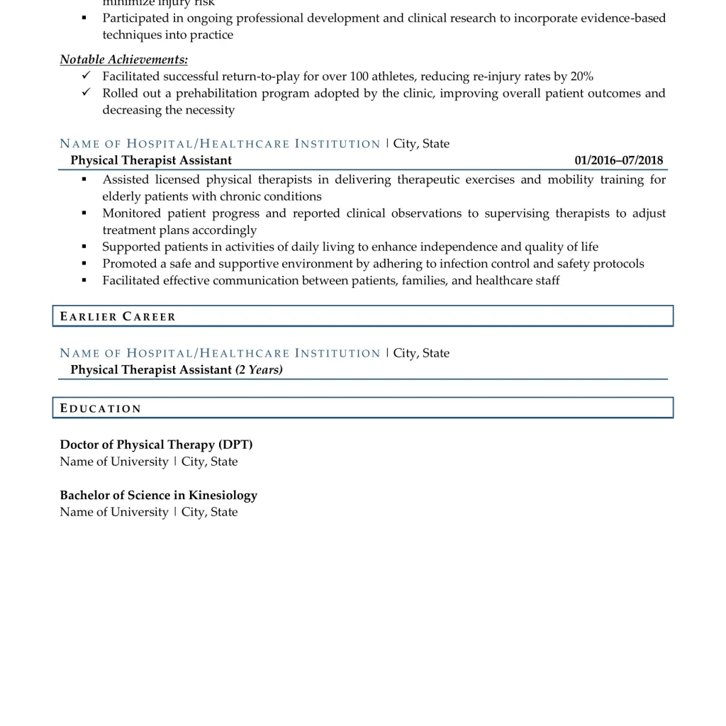 physical therapist resume example 1  page 2