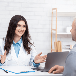 doctor communicating to patient showcasing transferable skills