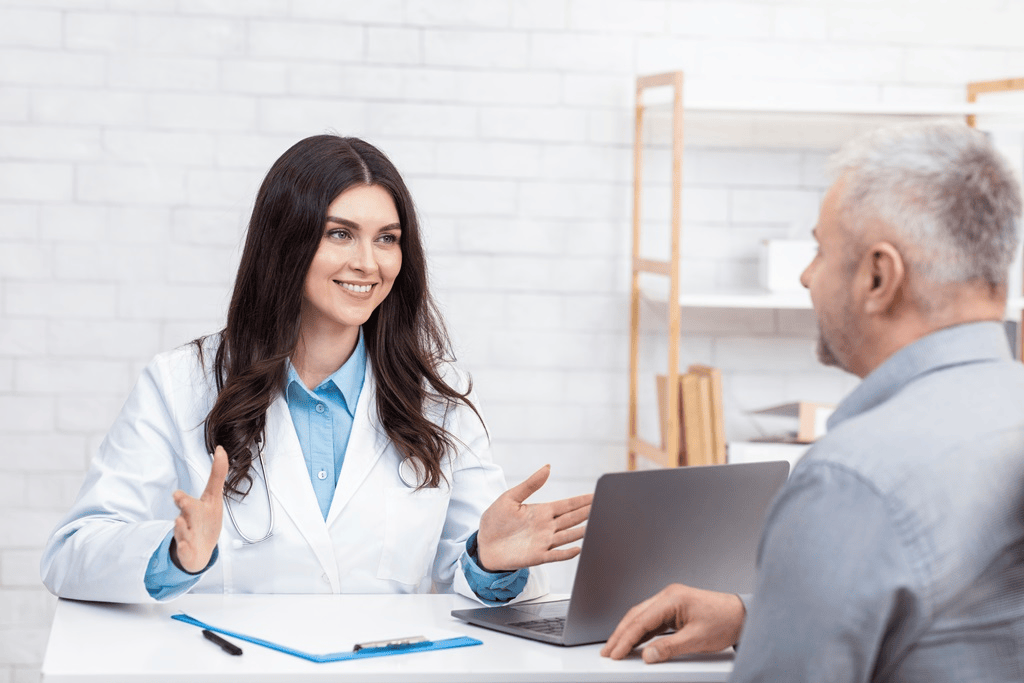 doctor communicating to patient showcasing transferable skills