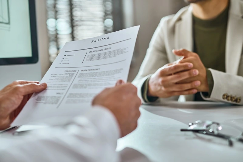 healthcare recruiter confirming work history using references on resume