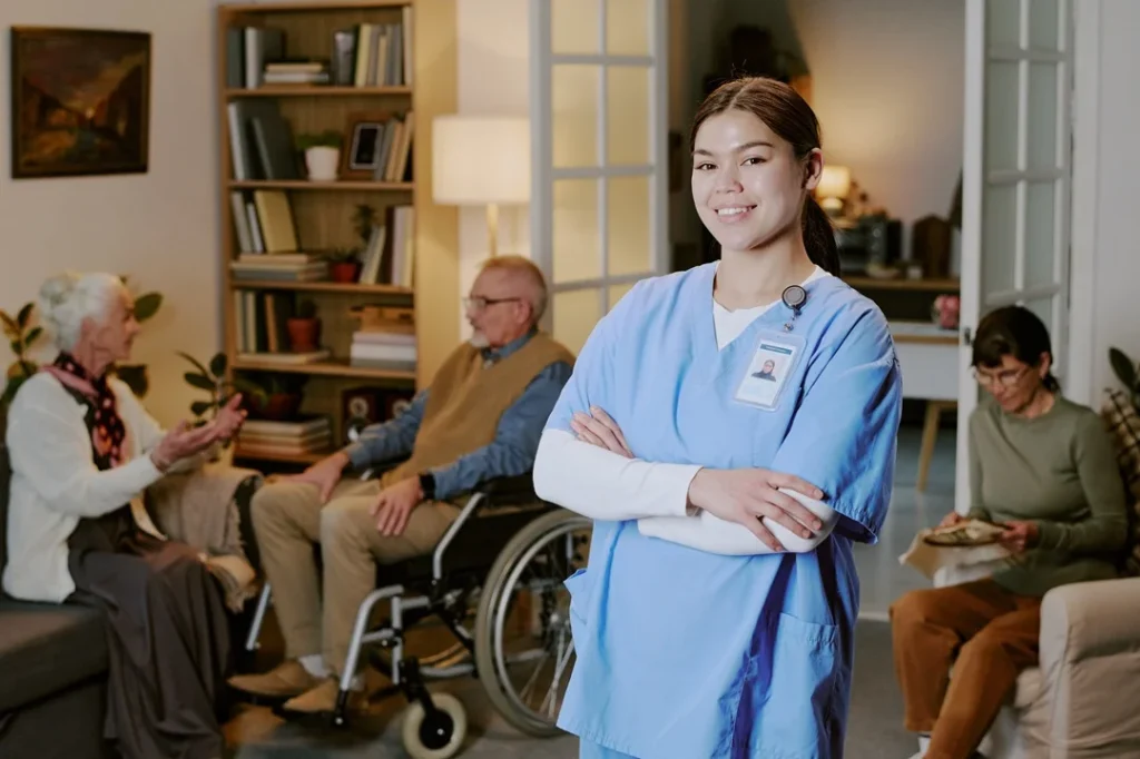 happy Home Health Aide working