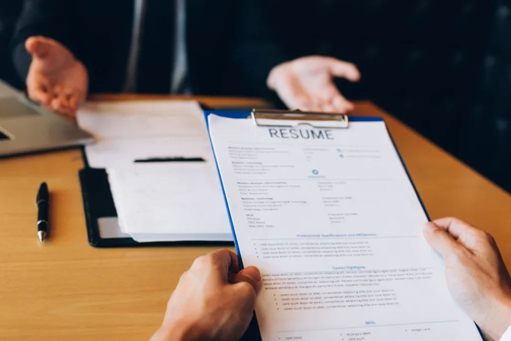 healthcare resume screening and job interview